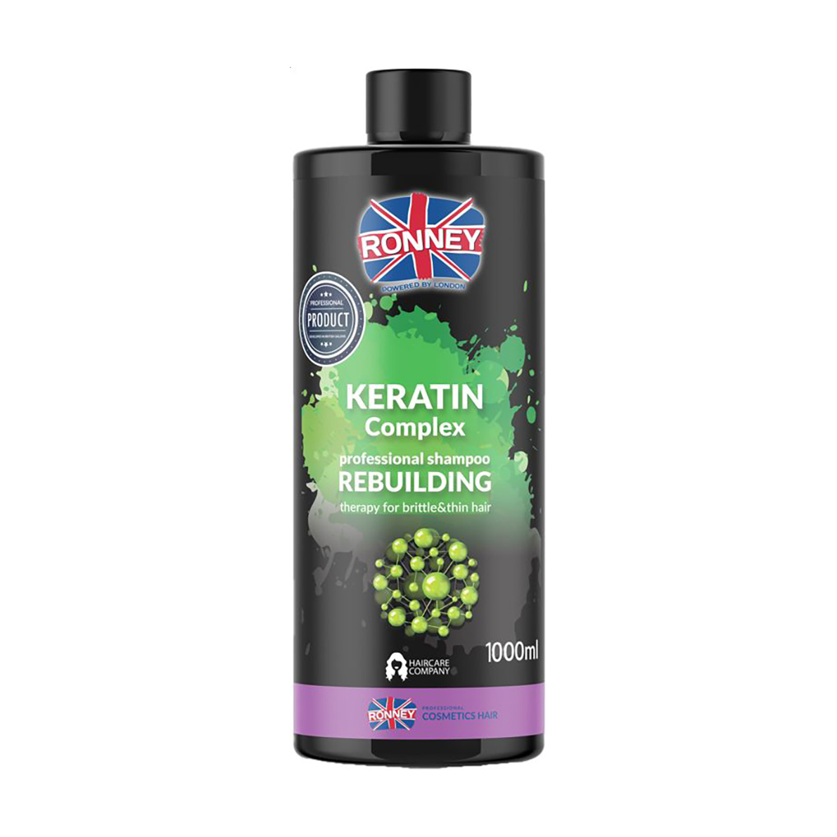 Шампунь Ronney Keratin Complex Rebuilding Shampoo для тонкого та ламкого волосся, з кератином, 1 л